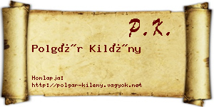 Polgár Kilény névjegykártya